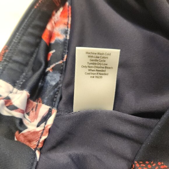Coral Bay Golf Skort Floral Print Navy Blue Golf Tennis Lined Stretch Size PM - Picture 10 of 12